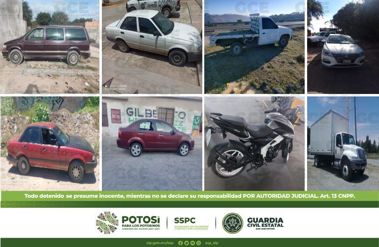 Recupera Guardia Civil Estatal 8 automotores que contaban con reporte de robo