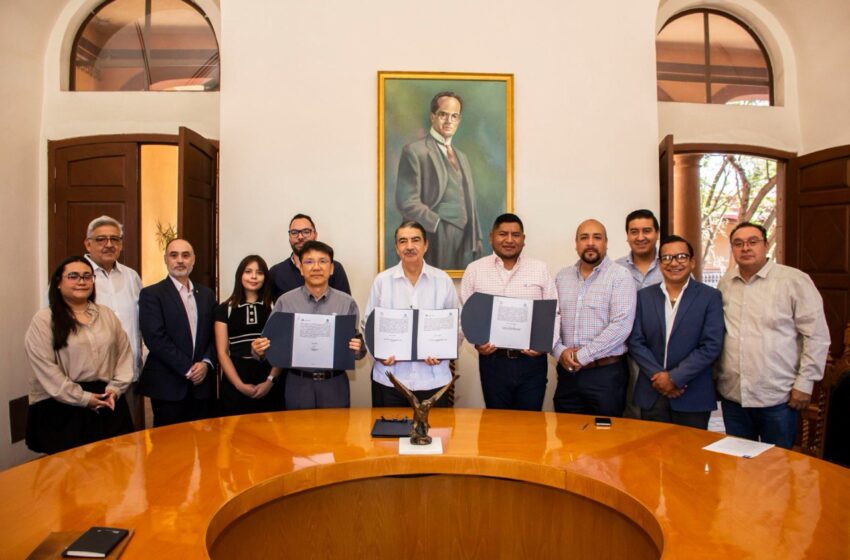 UASLP firma convenio de colaboración con el ayuntamiento de Villa de Reyes y la empresa coreana SL Mex