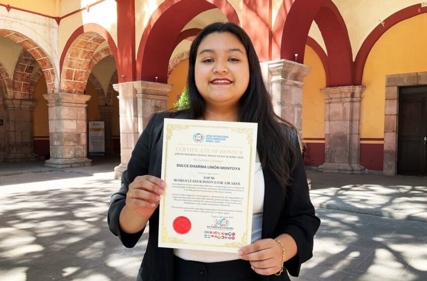 Estudiante de Derecho de la UASLP, única mexicana en cumbre mundial, recibe premio “Young Innovator Award” en Japón