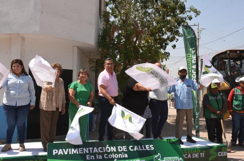 Alcalde Juan Manuel Navarro suma más desarrollo para Soledad, con pavimentación de calles en Col. Genaro Vázquez
