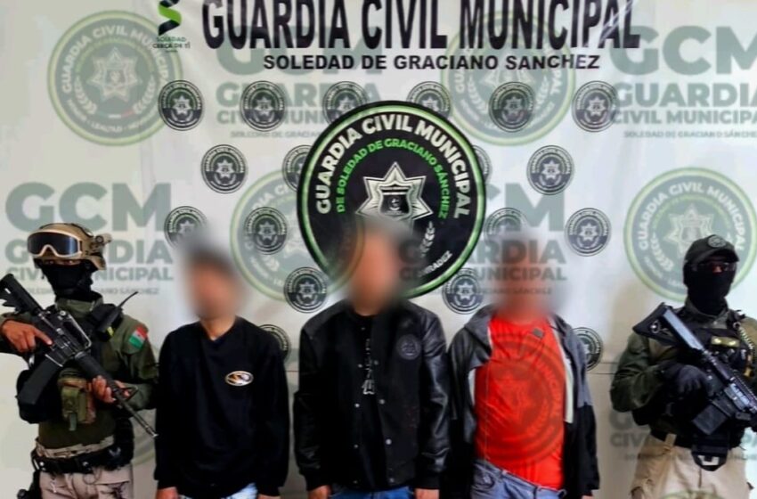 GUARDIA CIVIL DE SOLEDAD LOGRA CAPTURA DE 3 OBJETIVOS PRIORITARIOS; SE LES ASEGURÓ UN ARMA DE FUEGO Y DROGA