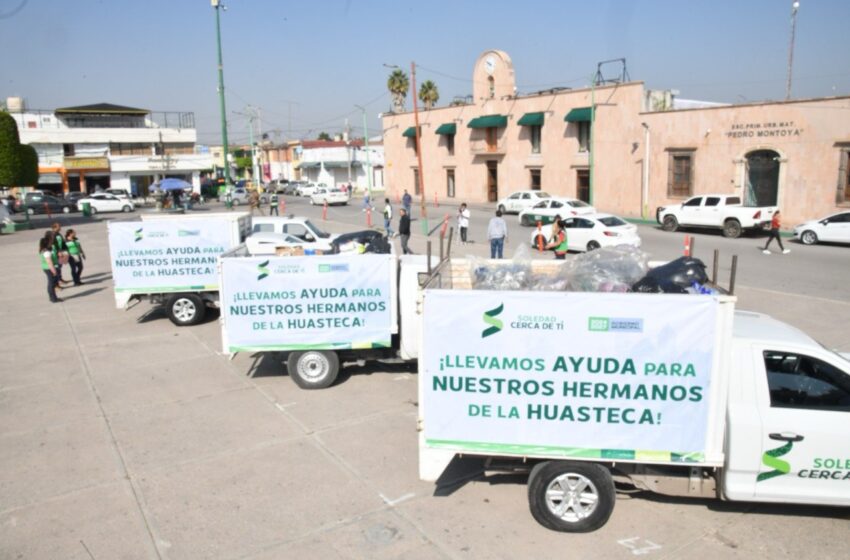 Soledad muestra su solidaridad: Ayuntamiento reúne más de tres toneladas de víveres para apoyar a familias de la Huasteca