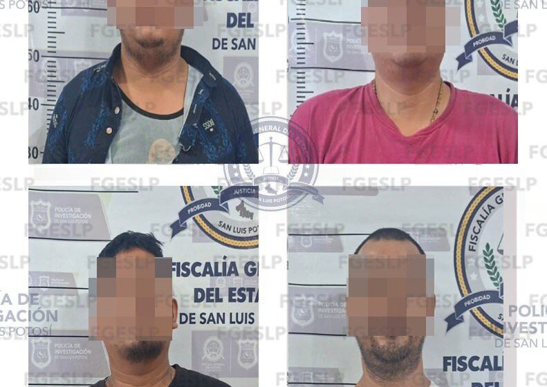  FISCALÍA DETIENE A CUATRO SEÑALADOS DE EXTORSIÓN Y TERMINAN VINCULADOS A PROCESO EN LA HUASTECA POTOSINA