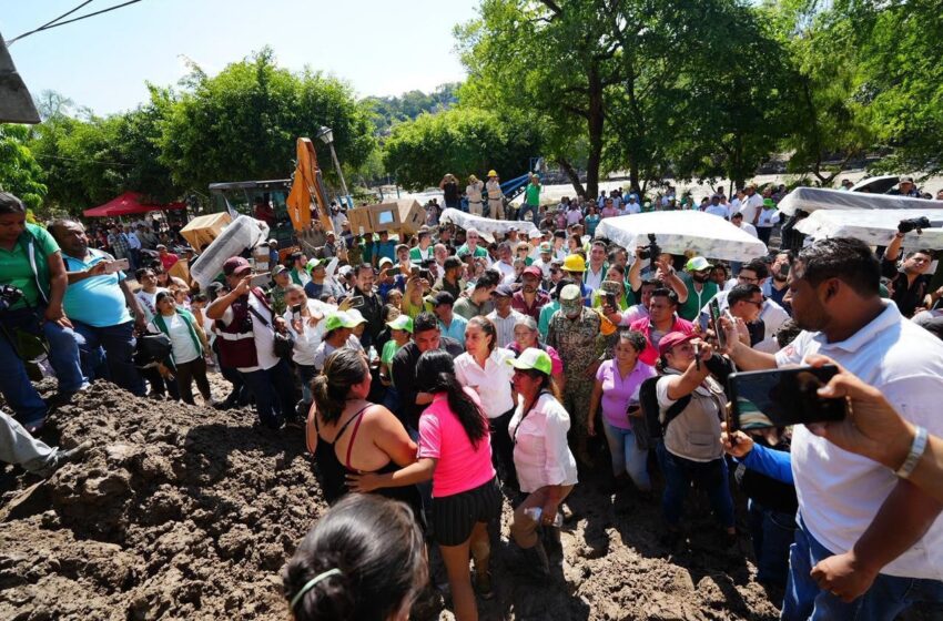 RECORRE PRESIDENTA CLAUDIA SHEINBAUM, POR TERCERA VEZ, LAS ZONAS AFECTADAS POR LLUVIAS