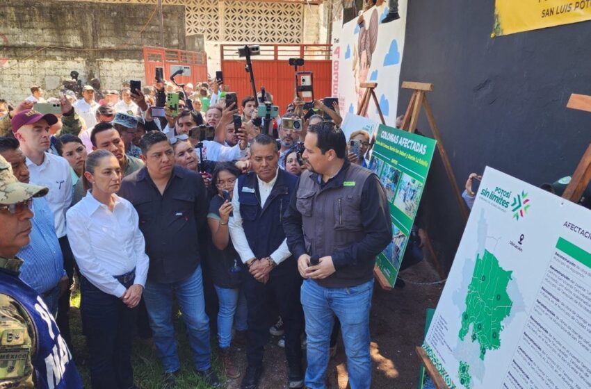 Sheinbaum y Gallardo refuerzan apoyo a familias de Tamazunchale afectadas por inundaciones