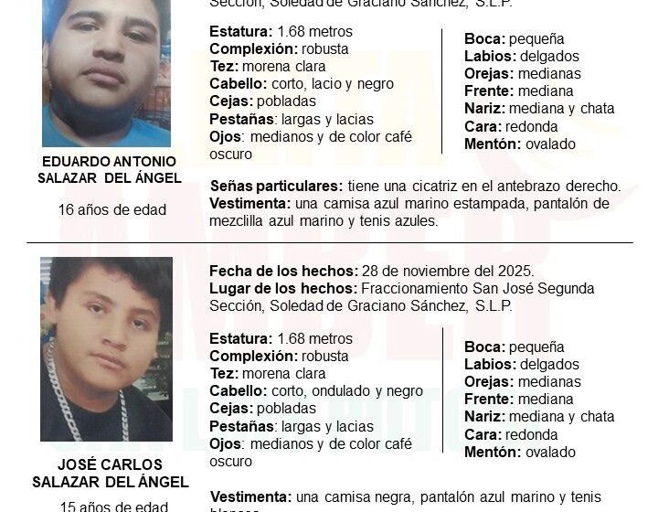  FISCALÍA INICIA ALERTA AMBER PARA LOCALIZAR A DOS ADOLESCENTES EN LA ZONA METROPOLITANA