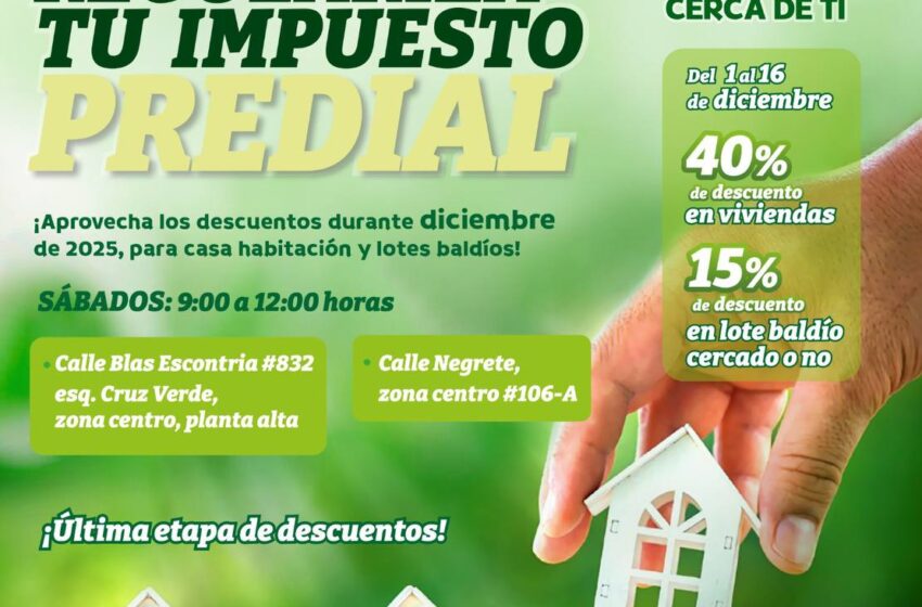  INICIA TERCERA ETAPA DE DESCUENTOS EN MULTAS POR PREDIAL EN SOLEDAD DE GRACIANO SÁNCHEZ