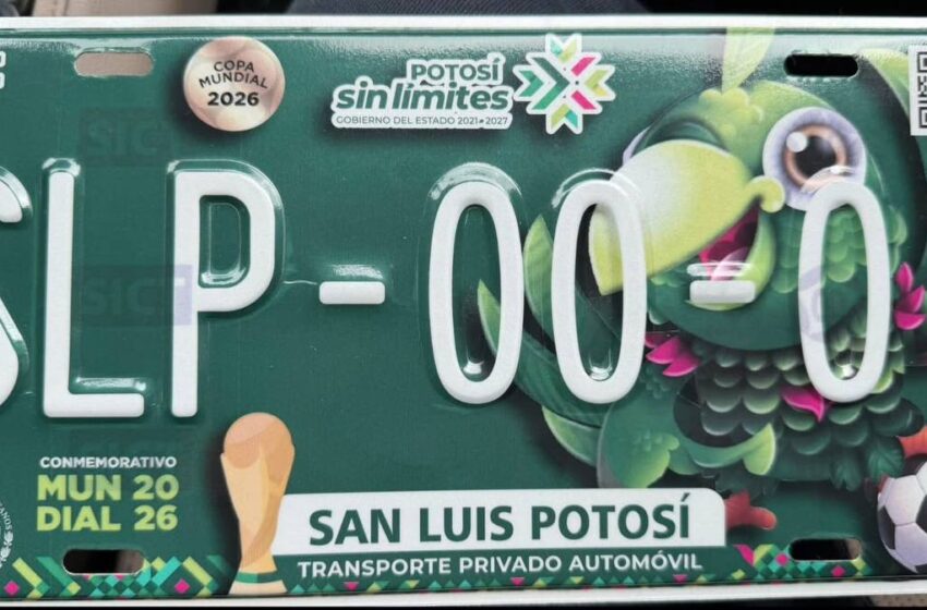  San Luis Potosí contará con placas vehiculares de edición especial por el Mundial 2026