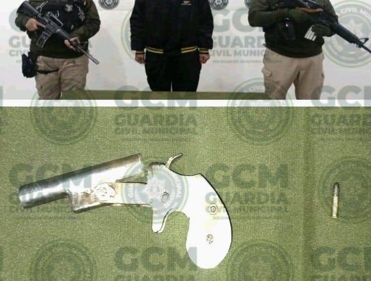  Detienen en Soledad a presunto implicado en robos por portación de arma de fuego artesanal