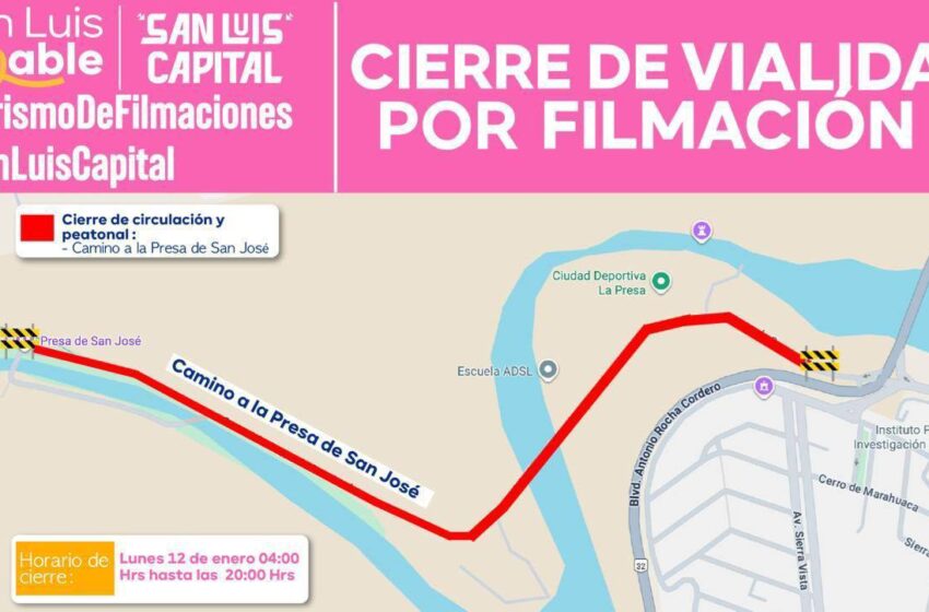  Este lunes permanecerá cerrado el Camino a la Presa de San José por filmación