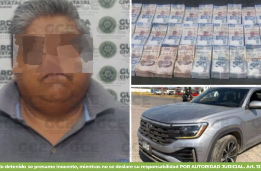  EN OPERATIVO INTERINSTITUCIONAL, CONDUCTOR ES DETENIDO POR NO ACREDITAR LEGAL PROCEDENCIA DE NUMERARIO