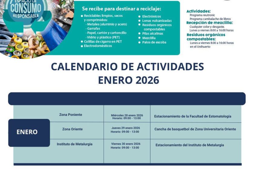  Agenda Ambiental UASLP realizará el primer Programa de Consumo Responsable de 2026