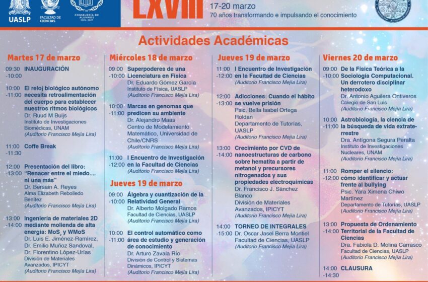  Facultad de Ciencias de la UASLP inicia su LXIII Semana Académica