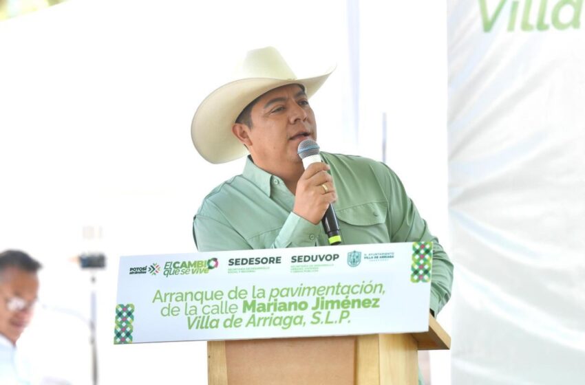  Ricardo Gallardo impulsa obras urbanas y modernización de espacios públicos en Villa de Arriaga