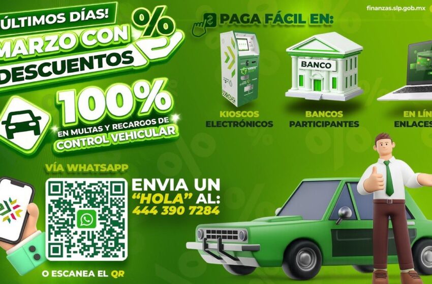  Últimos días para aprovechar el 100% de descuento en multas y recargos de control vehicular