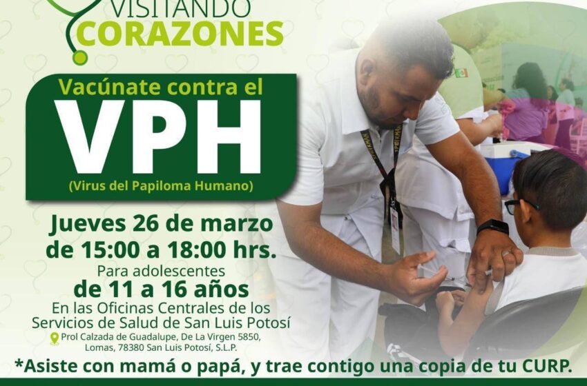  Servicios de Salud aplicarán vacuna contra el VPH a adolescentes el 26 de marzo