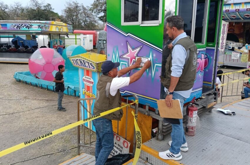  Protección Civil clausura juego mecánico en la Fenahuap por fallas de seguridad