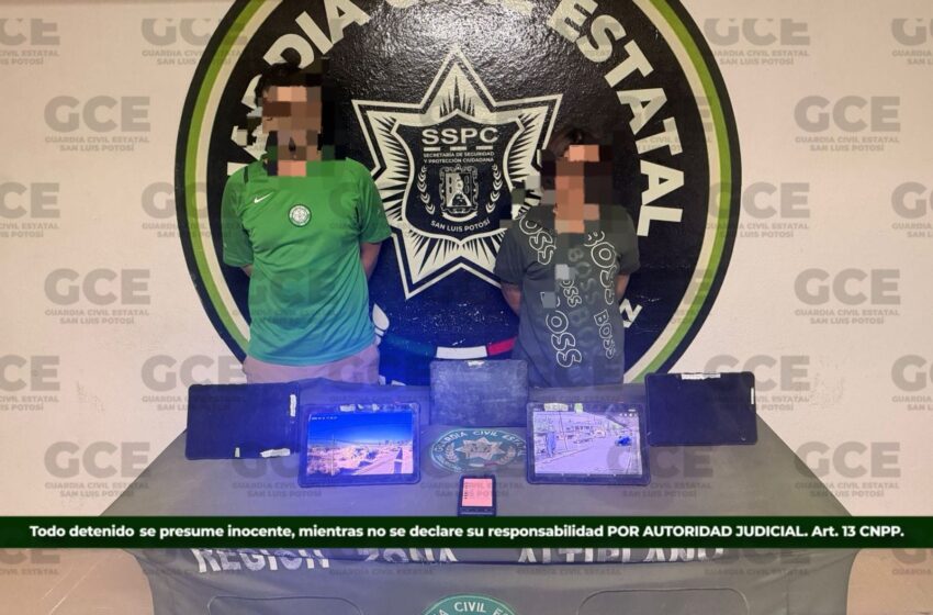  Desmantelan SSPC y FGE sistema de videovigilancia ilícita y detienen a dos personas en Matehuala