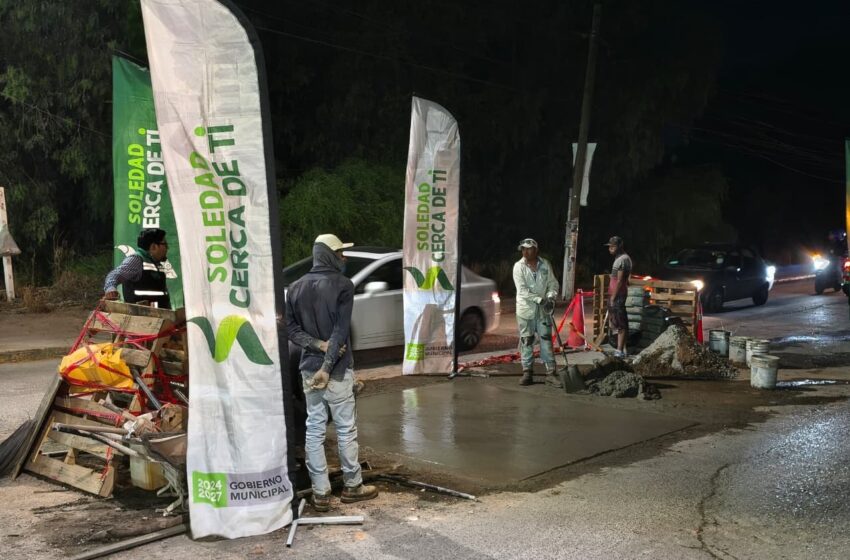  Soledad repara socavón en La Virgen y restablece la circulación en zona de alto tránsito