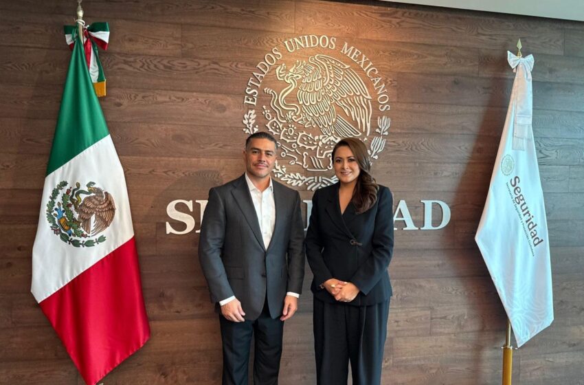  Tere Jiménez y Omar García Harfuch acuerdan reforzar coordinación en seguridad para Aguascalientes