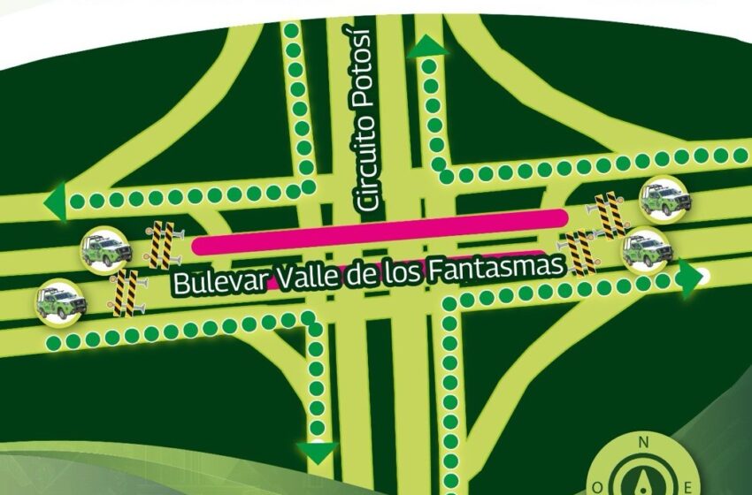  Soledad anuncia nuevos cierres viales por obras en Valle de los Fantasmas y Circuito Potosí