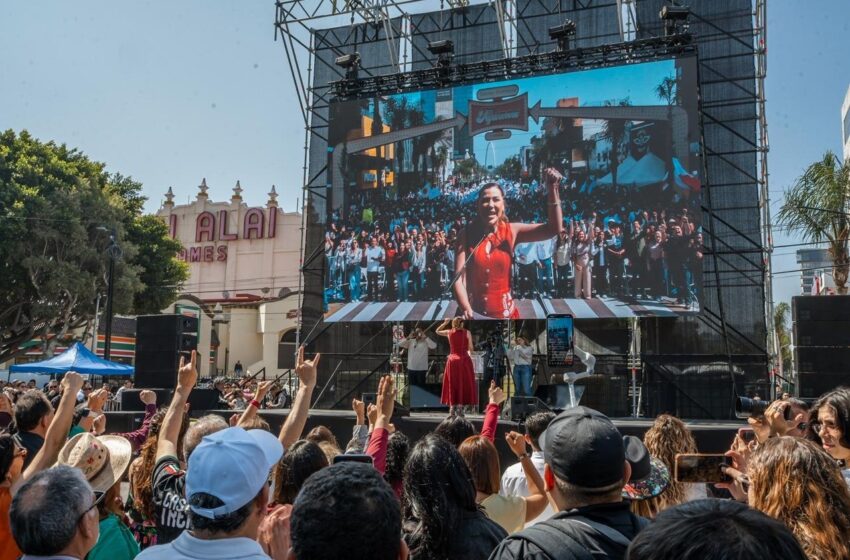  Marina del Pilar respalda a Sheinbaum ante miles de asistentes en Tijuana