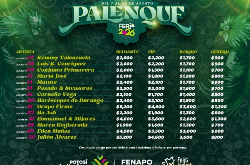 Inicia la venta de boletos para el Palenque de la Fenapo 2026