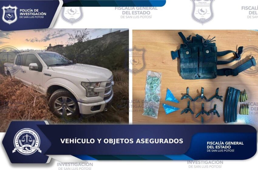  ASEGURA LA POLICÍA DE INVESTIGACIÓN VEHÍCULO Y DIVERSOS INDICIOS EN MATEHUALA*