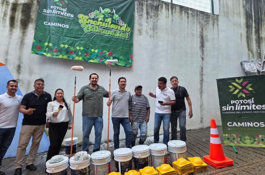 Xilitla mejora Unidad Deportiva con trabajos de pintura, alumbrado y señalamiento