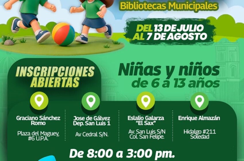  BIBLIOTECAS MUNICIPALES DE SOLEDAD ABREN INSCRIPCIONES A CAMPING DE VERANO