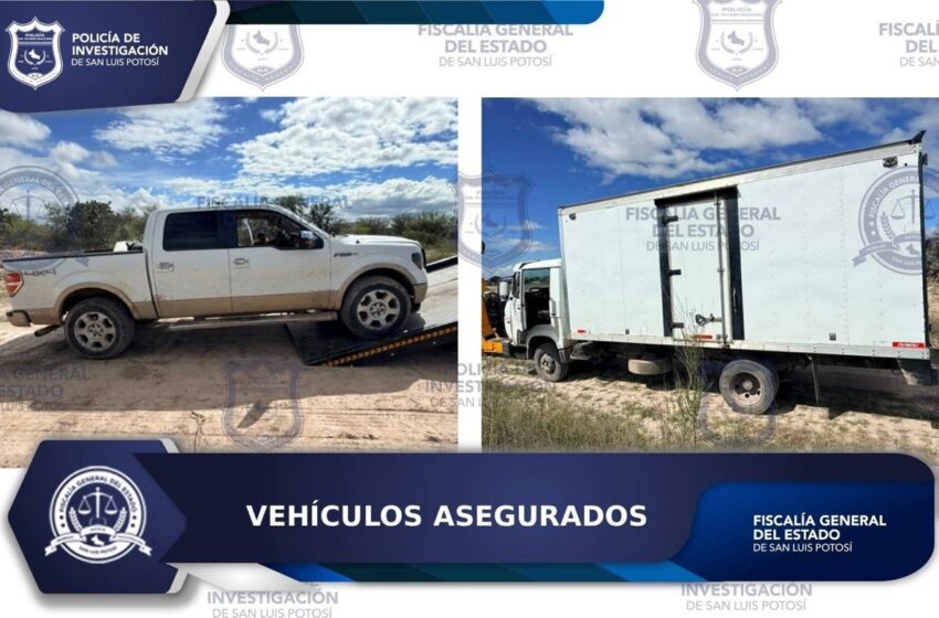  POLICÍA DE INVESTIGACIÓN ASEGURA DOS VEHÍCULOS CON REPORTE DE ROBO EN LA ZONA METROPOLITANA DE SLP