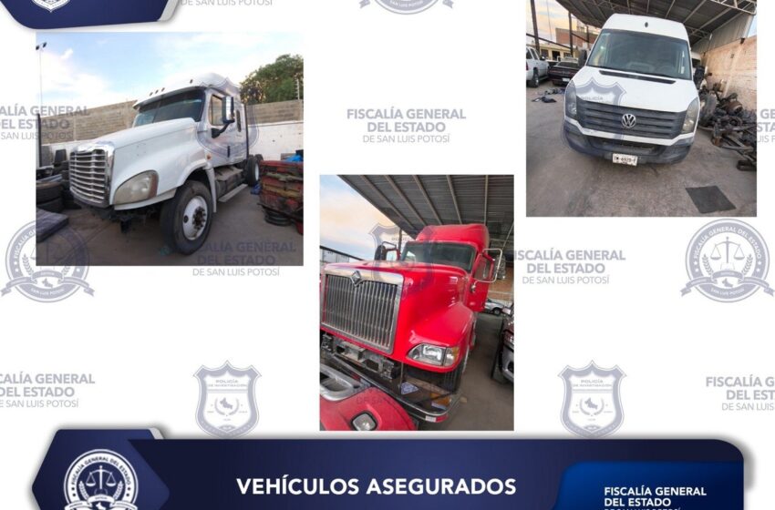  FGESLP ASEGURA 13 VEHÍCULOS DURANTE CATEO POR INVESTIGACIÓN DE ROBO CALIFICADO EN LA ZONA METROPOLITANA*