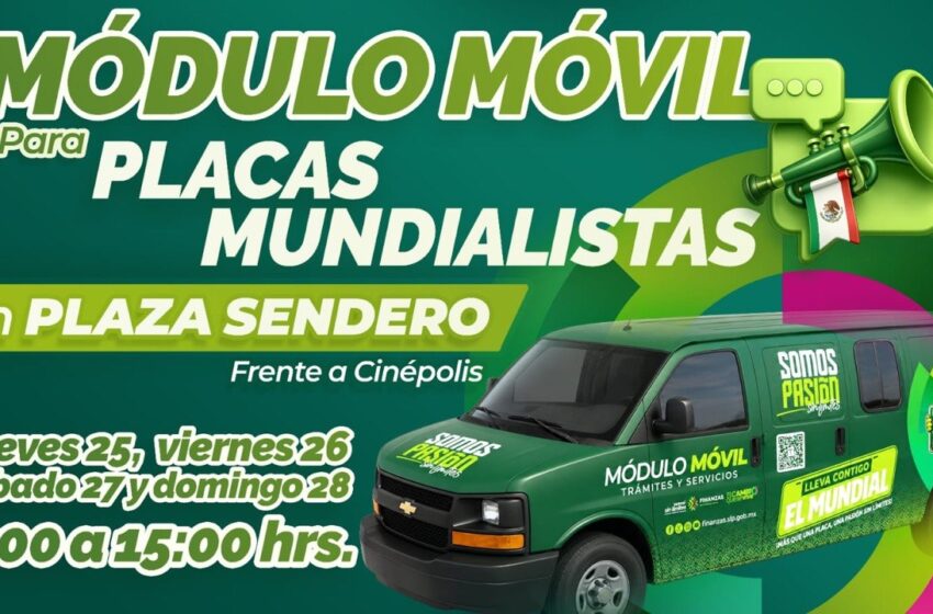  GOBIERNO ESTATAL ACERCA MÓDULO DE PLACAS MUNDIALISTAS A PLAZA SENDERO