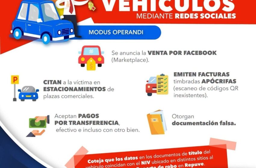  Fiscalía de San Luis Potosí alerta por fraudes en compra de vehículos en redes sociales