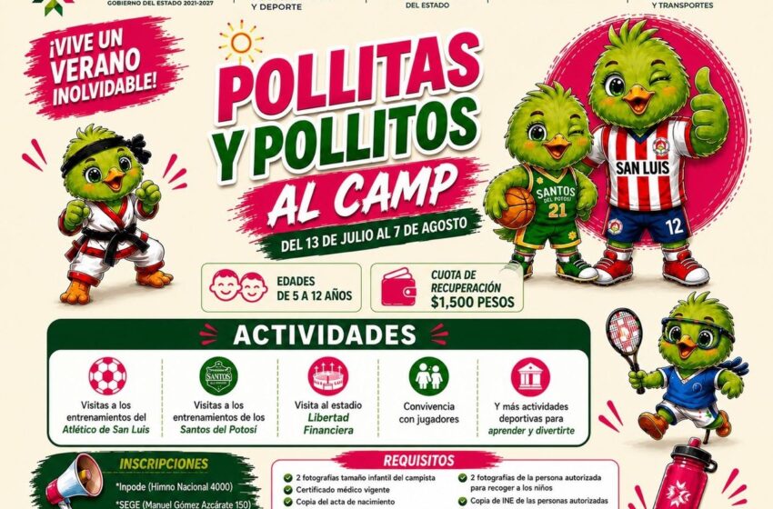  Gobierno estatal abrirá campamento de verano “Pollitas y Pollitos al Camp” para niñas y niños
