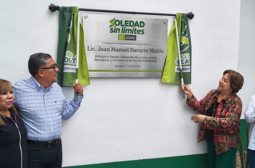  Soledad entrega nuevo parque urbano con purificadora gratuita en la colonia Benito Juárez