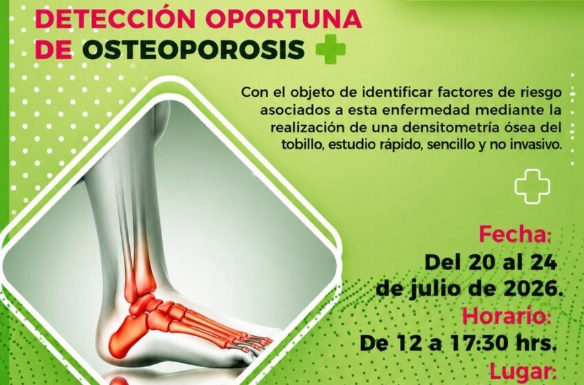  Oficialía Mayor ofrecerá estudios gratuitos para detectar osteoporosis