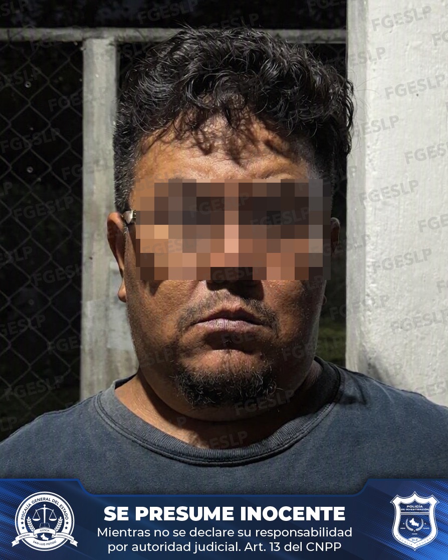 Imagen difundida por la Fiscalía General del Estado sobre una persona señalada como imputada por desaparición de personas en San Luis Potosí.
