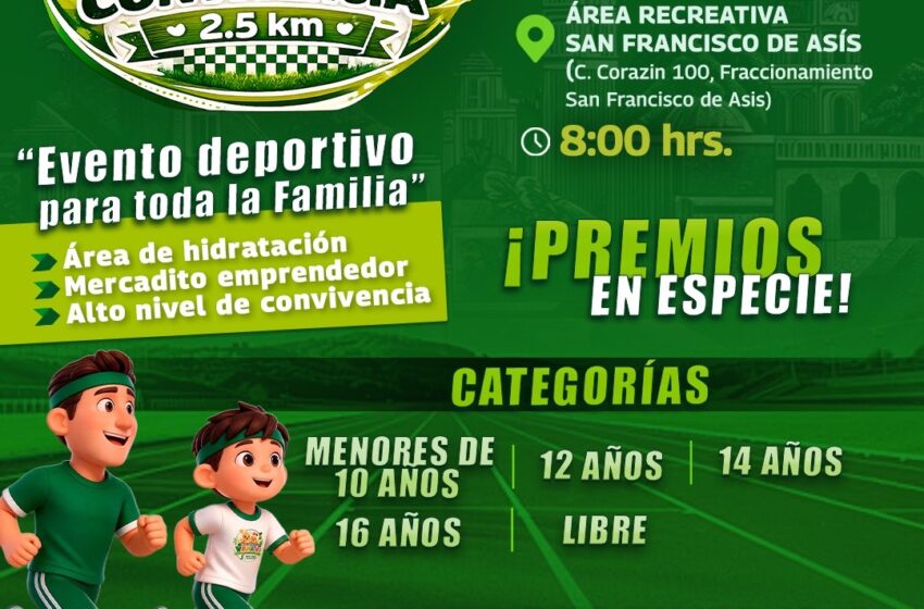  Soledad invita a carrera familiar de 2.5 kilómetros en San Francisco de Asís