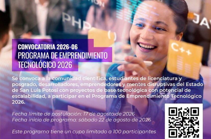  Copocyt abre convocatoria para el Programa de Emprendimiento Tecnológico 2026
