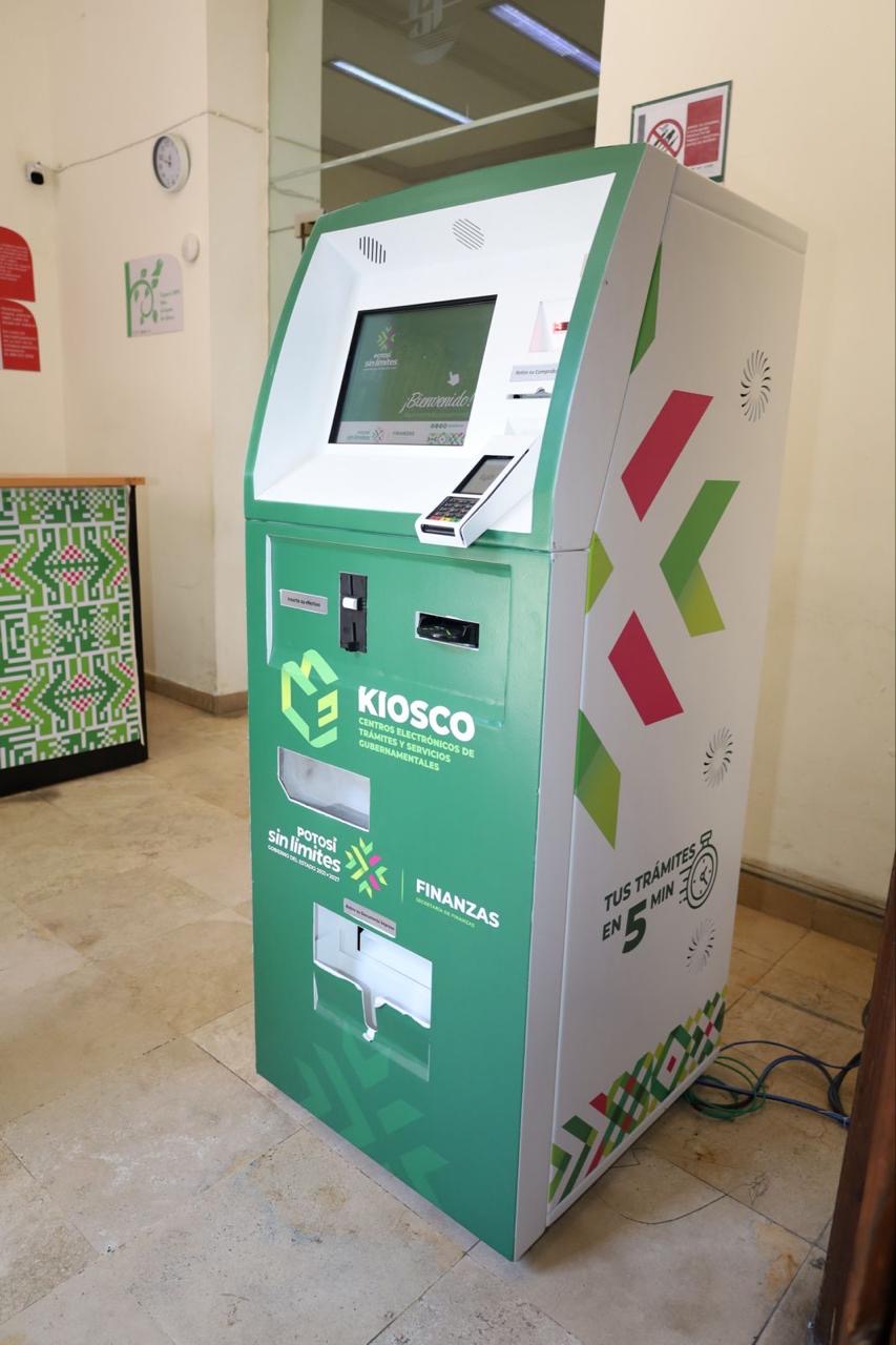 Kiosco electrónico de la Secretaría de Finanzas para impresión de actas del Registro Civil en San Luis Potosí