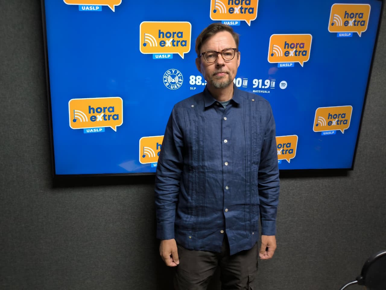Niklas Shulze, investigador de la UASLP, durante una entrevista sobre arqueología, patrimonio cultural e identidad
