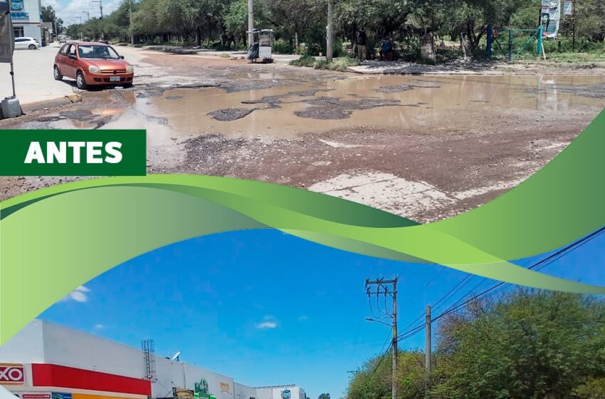 Soledad rehabilita cruce de Lázaro Cárdenas y Tenochtitlán en la colonia San Antonio