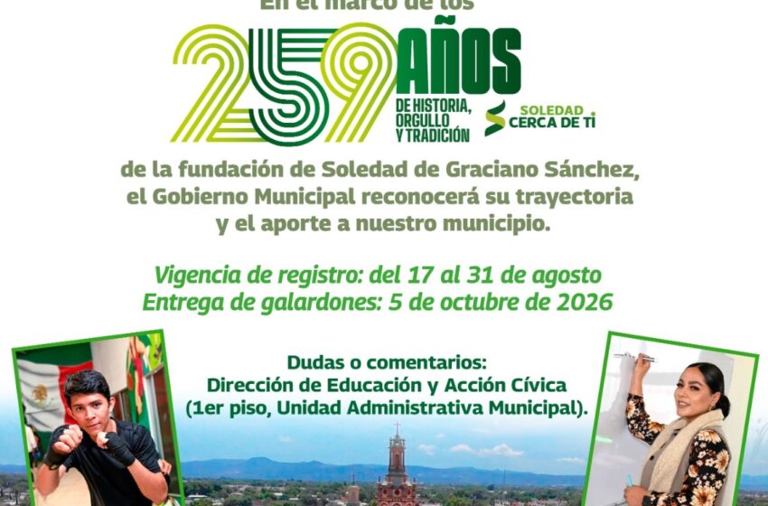  Soledad abre convocatoria para reconocer a “Soledenses Distinguidos”
