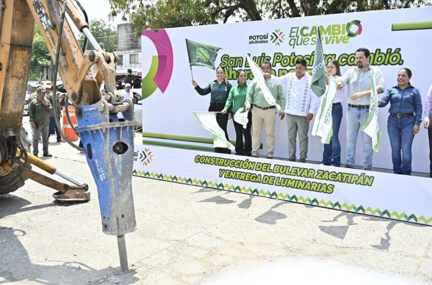  Gallardo inicia construcción del bulevar Zacatipán en Tamazunchale