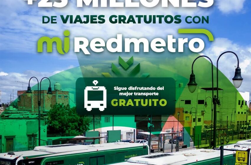  RedMetro supera 25 millones de viajes gratuitos en San Luis Potosí