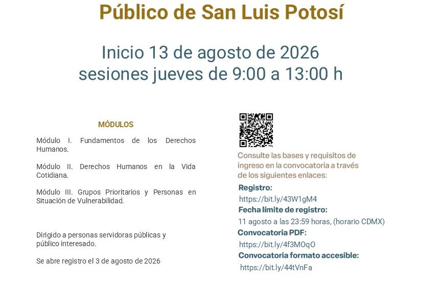  Oficialía Mayor convoca a diplomado gratuito sobre derechos humanos para servidores públicos