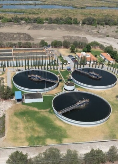 Vista aérea de la Planta de Tratamiento de Aguas Residuales Tenorio en San Luis Potosí