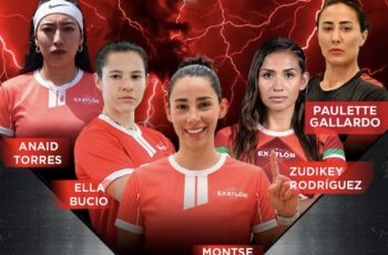 Imagen promocional de Exatlón México con Montserrat Mejía como integrante del Equipo Rojo en la décima temporada del reality deportivo.