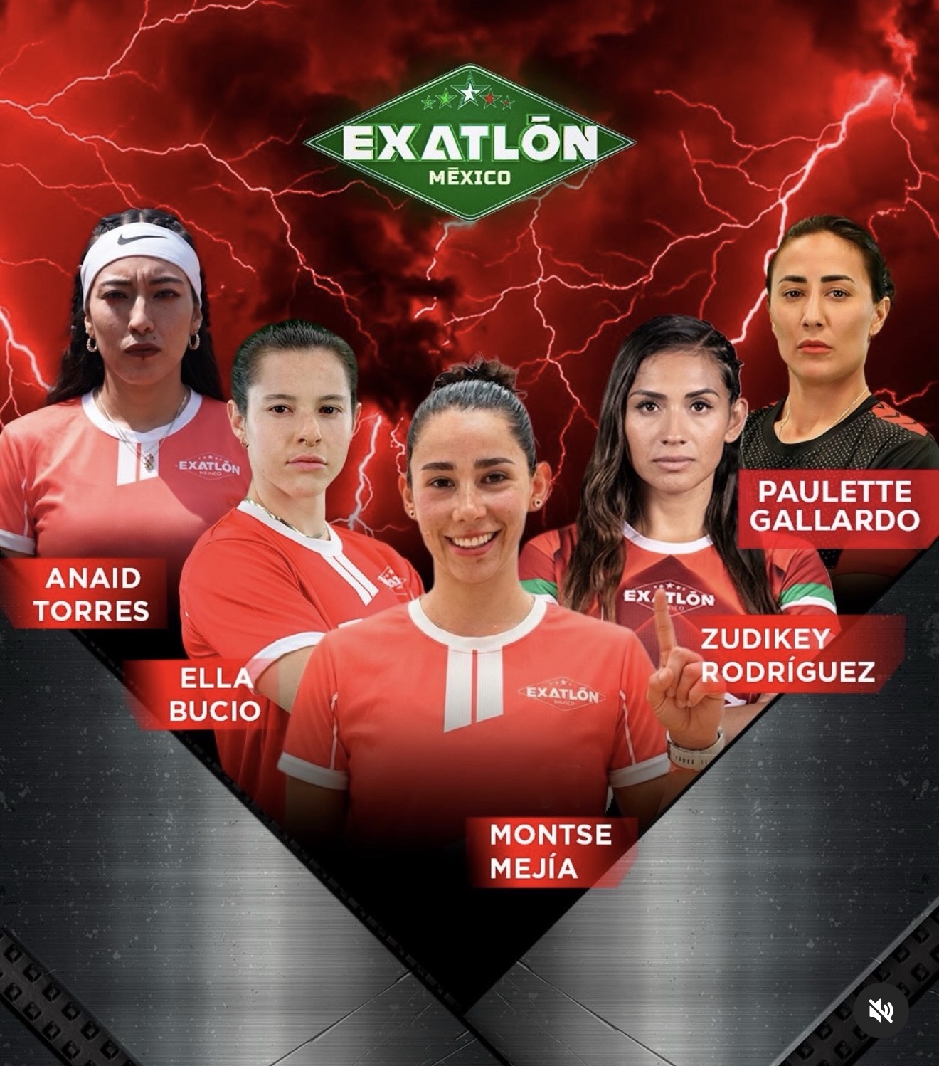 Imagen promocional de Exatlón México con Montserrat Mejía como integrante del Equipo Rojo en la décima temporada del reality deportivo.